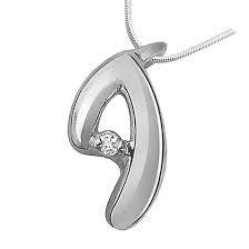Surat Diamond-Glimpses of Love - Real Diamond & Sterling Silver Pendant with 18 IN Chain (SDP16)