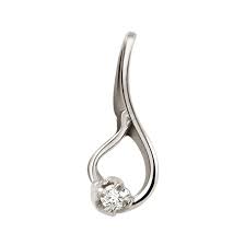 Surat Diamond-Diamond Hanger - Real Diamond & Sterling Silver Pendant with 18 IN Chain (SDP69)