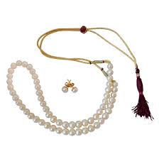 Surat Diamond Pearl Perfection  Classic Single Line Necklace & Earring Set (SN1035)