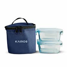 KAIROS-GLASS DUAL LUNCH BOX WITH BAG