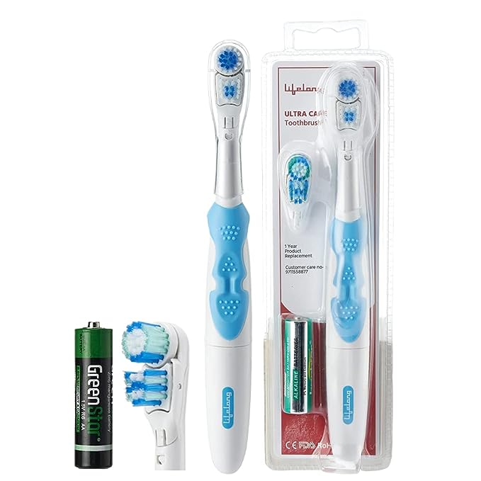 Lifelong Lldc45 Ultra Care Battery Operated Toothbrush With Replaceable Brush Head Lldc45