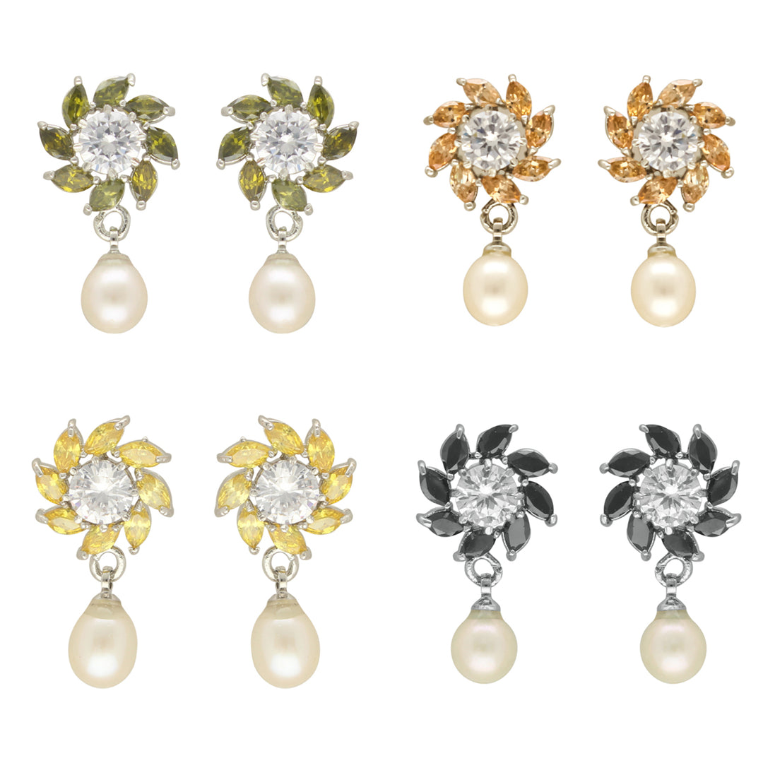 Kirak Combo Of 4 Pair Earrings