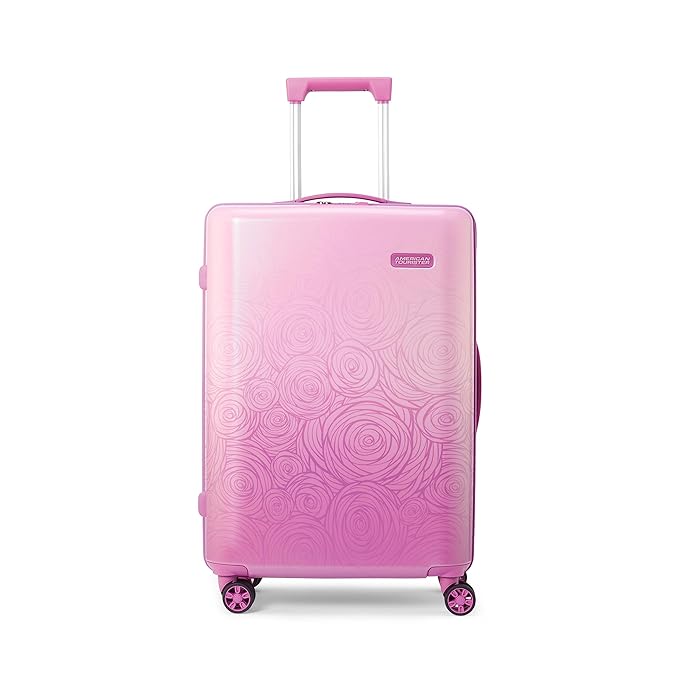 American Tourister Vicenza Spinner 57Cm Pc Hard Printed  With Tsa Lock And Double Wheels For Womenurister Vicenza Colour May Vary
